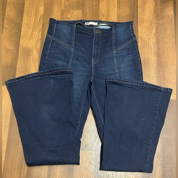 SO Blue Flare Wide Leg Jeans - Picture 3 of 13